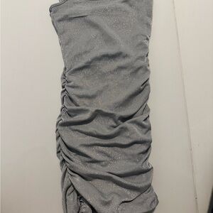 Katie J NYC Glittering Silver Mini Dress